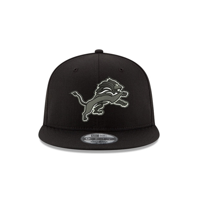 New Era Detroit Lions Black &amp; White 9FIFTY Snapback Hat - View 3