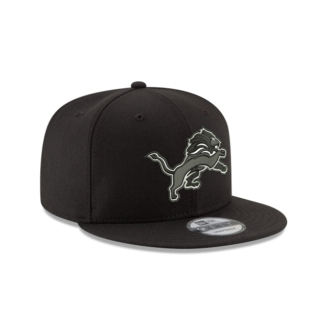 New Era Detroit Lions Black & White 9FIFTY Snapback Hat - View 2