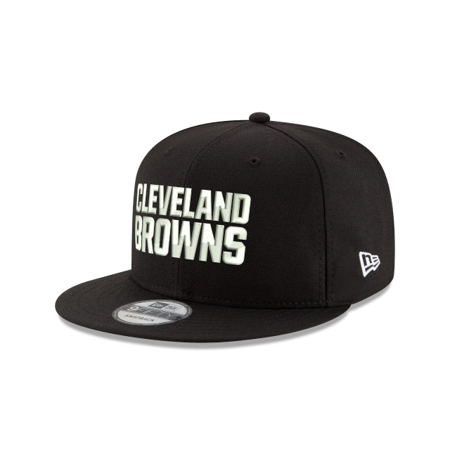 New Era Cleveland Browns Black & White 9FIFTY Snapback Hat - View 1