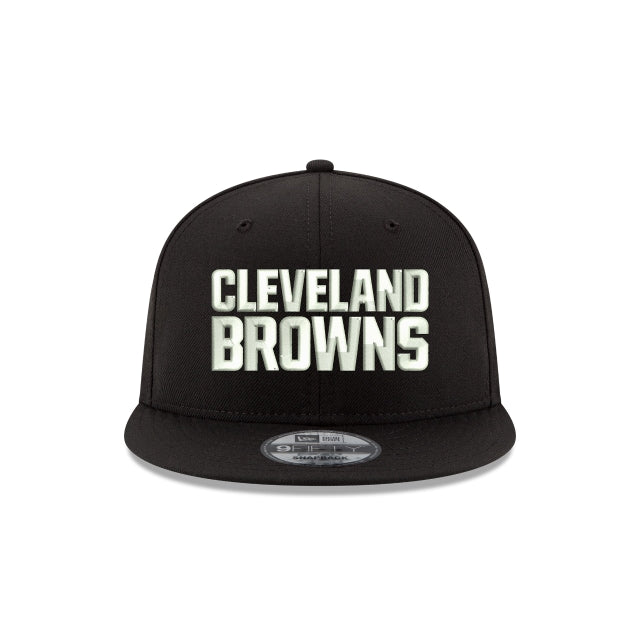 New Era Cleveland Browns Black &amp; White 9FIFTY Snapback Hat - View 3