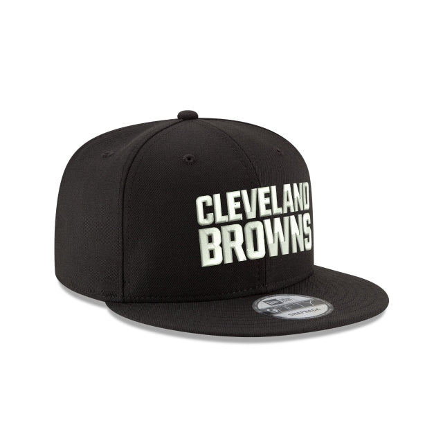 New Era Cleveland Browns Black &amp; White 9FIFTY Snapback Hat - View 2