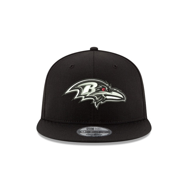 New Era Baltimore Ravens Black &amp; White 9FIFTY Snapback Hat - View 3