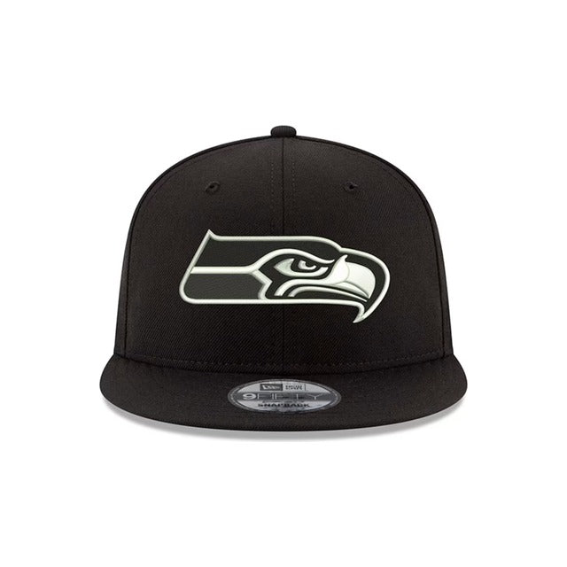 Seattle Seahawks Black &amp; White 9FIFTY Snapback Hat - Black