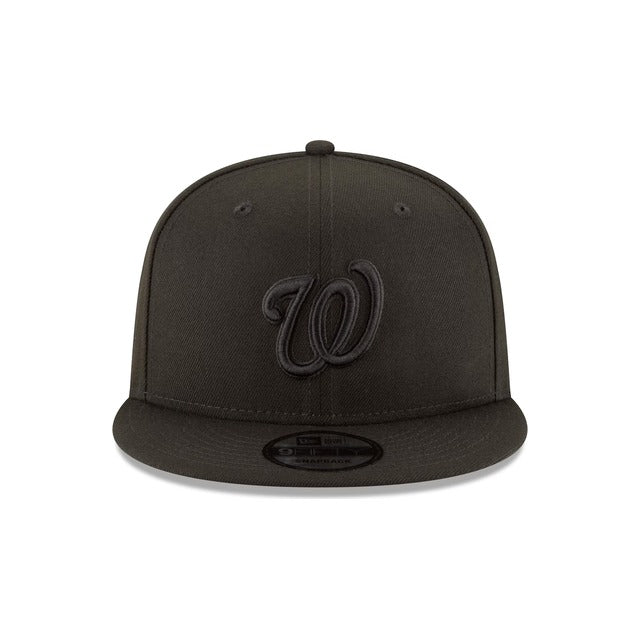 Washington Nationals Black on Black 9FIFTY Snapback Hat - Black