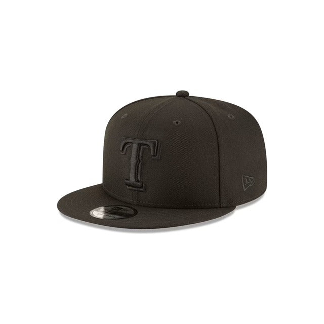 Texas Rangers Black on Black 9FIFTY Snapback Hat - Black