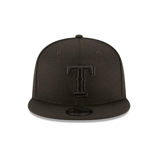 Texas Rangers Black on Black 9FIFTY Snapback Hat - Black