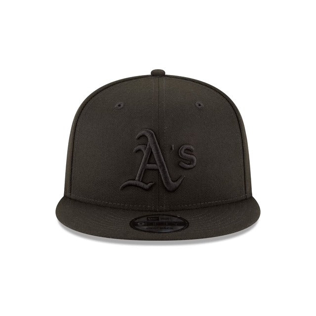 Athletics Black on Black 9FIFTY Snapback Hat - Black