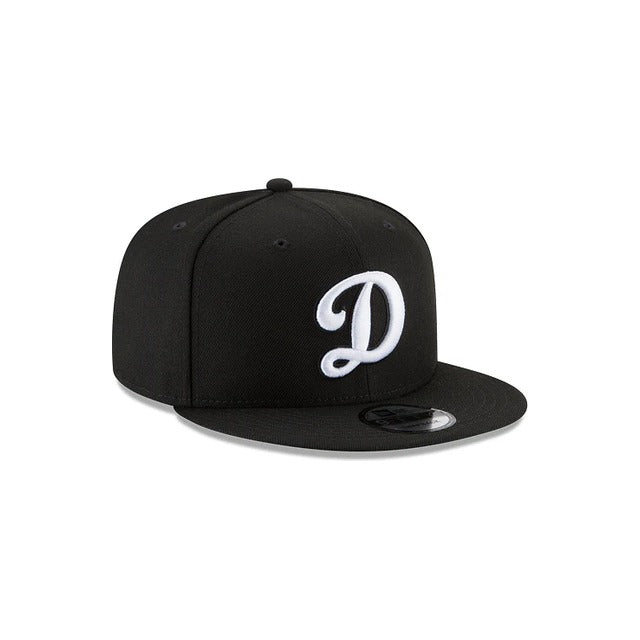 Los Angeles Dodgers Black and White 9FIFTY Snapback Hat - Black