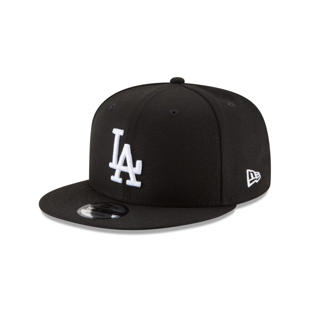 New Era Los Angeles Dodgers Basic Black and White 9FIFTY Snapback Hat - View 1