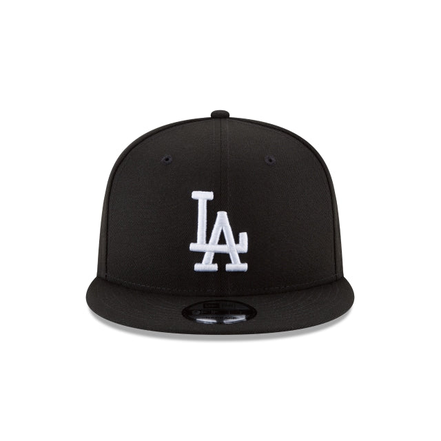 New Era Los Angeles Dodgers Basic Black and White 9FIFTY Snapback Hat - View 4