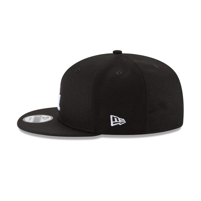 New Era Los Angeles Dodgers Basic Black and White 9FIFTY Snapback Hat - View 6