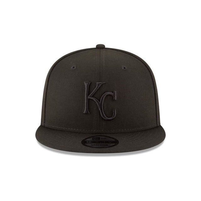 Kansas City Royals Black on Black 9FIFTY Snapback Hat - Black