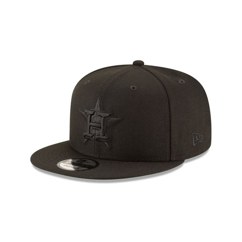 New Era Houston Astros Black on Black 9FIFTY Snapback Hat - Black
