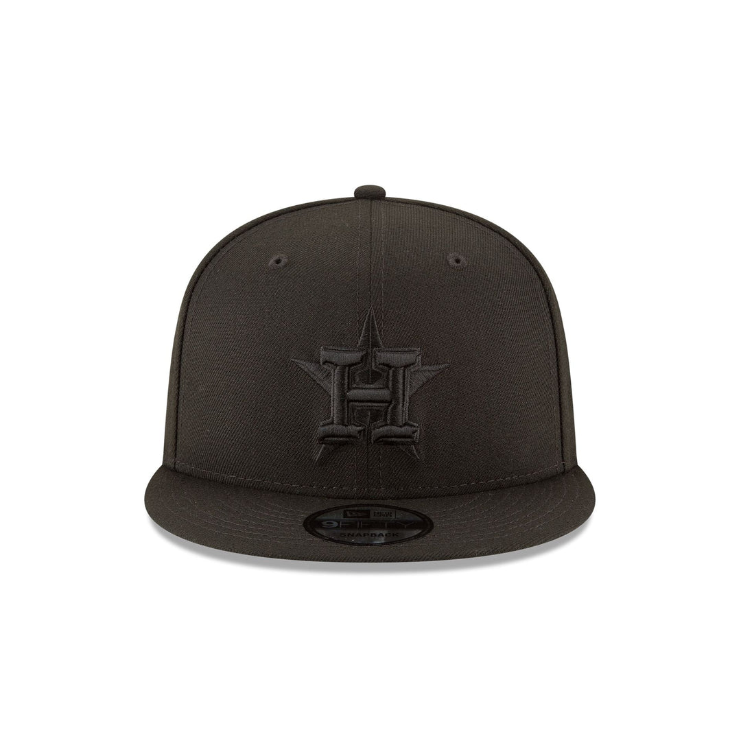 New Era Houston Astros Black on Black 9FIFTY Snapback Hat - View 4