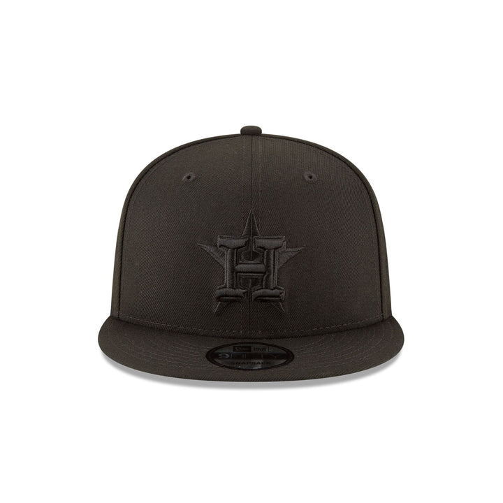 New Era Houston Astros Black on Black 9FIFTY Snapback Hat - View 4