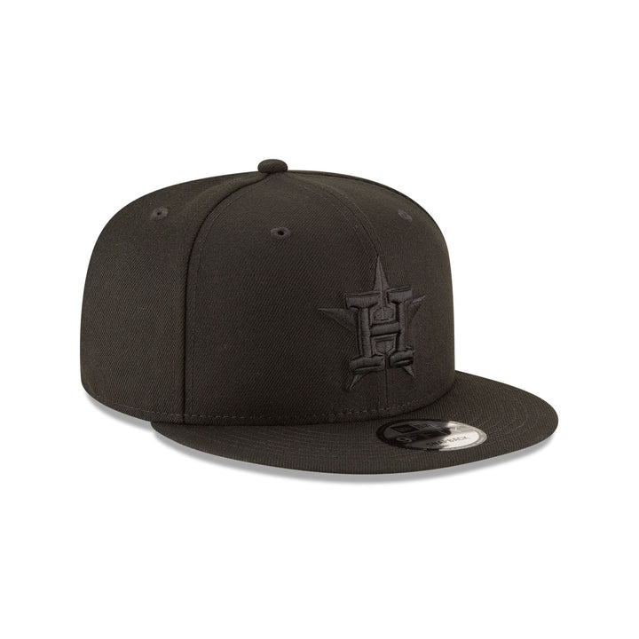 New Era Houston Astros Black on Black 9FIFTY Snapback Hat - View 3