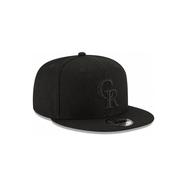Colorado Rockies Black on Black 9FIFTY Snapback Hat - Black