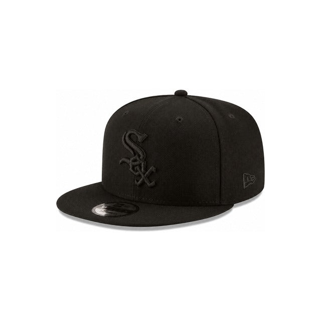 Chicago White Sox Black on Black 9FIFTY Snapback Hat - Black