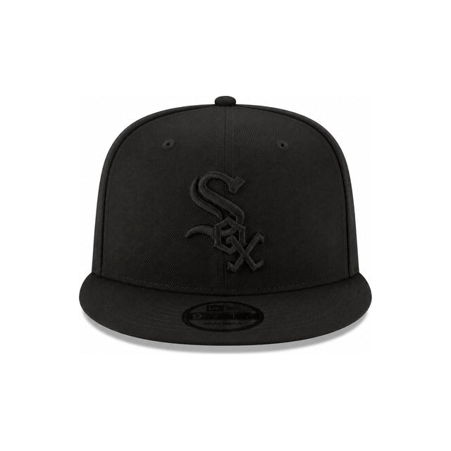 Chicago White Sox Black on Black 9FIFTY Snapback Hat - Black