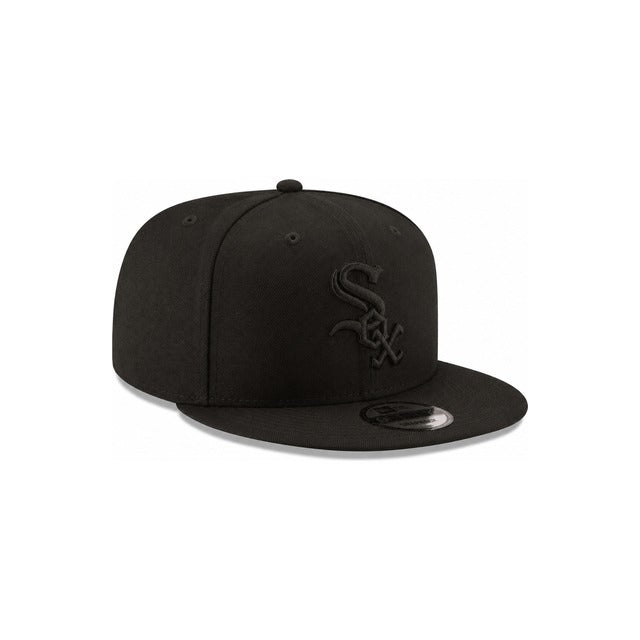 Chicago White Sox Black on Black 9FIFTY Snapback Hat - Black