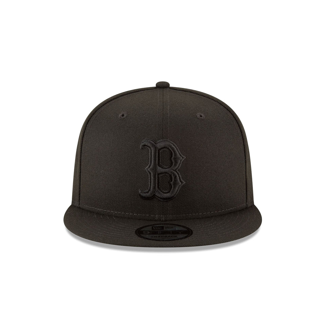 New Era Boston Red Sox Black on Black 9FIFTY Snapback Hat - View 4