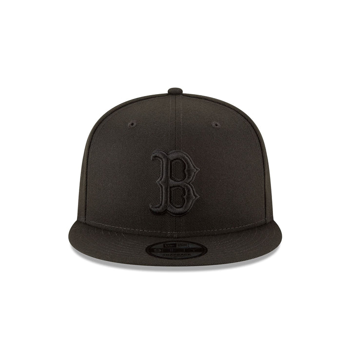 New Era Boston Red Sox Black on Black 9FIFTY Snapback Hat - View 4