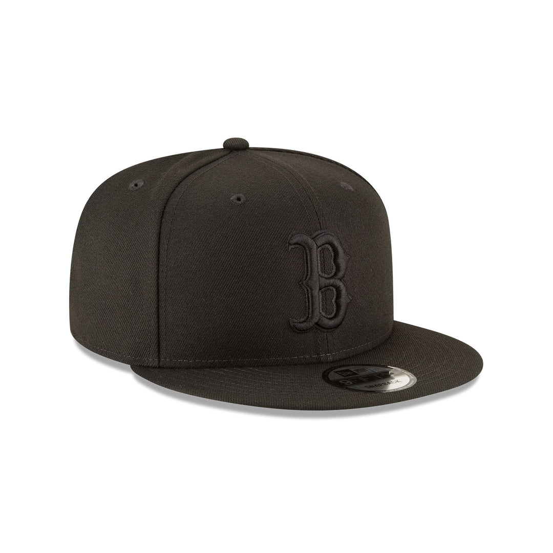 New Era Boston Red Sox Black on Black 9FIFTY Snapback Hat - View 3