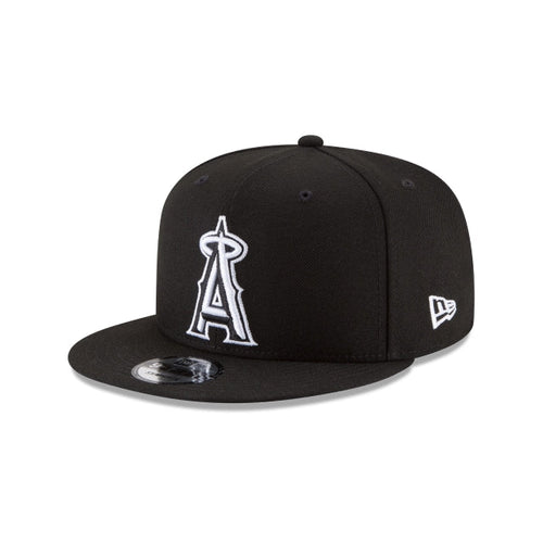 New Era Los Angeles Angels Black & White 9FIFTY Snapback Hat - Black