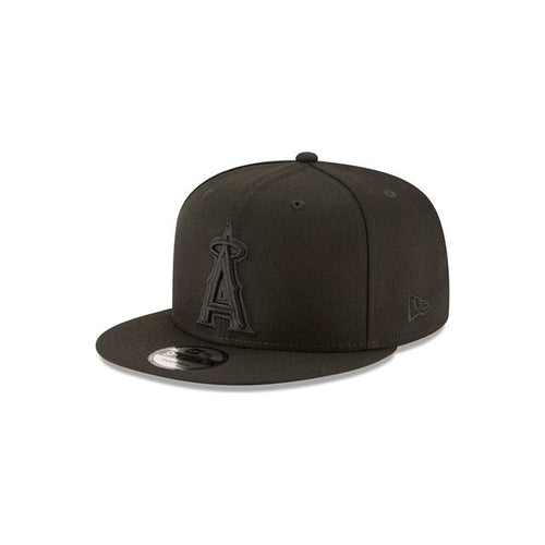 New Era Los Angeles Angels Black on Black 9FIFTY Snapback Hat - Black