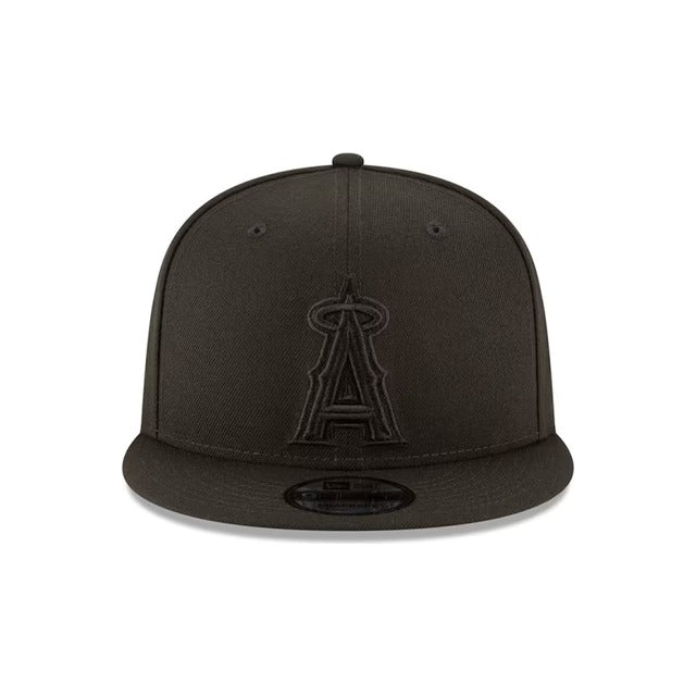 Los Angeles Angels Black on Black 9FIFTY Snapback Hat - Black