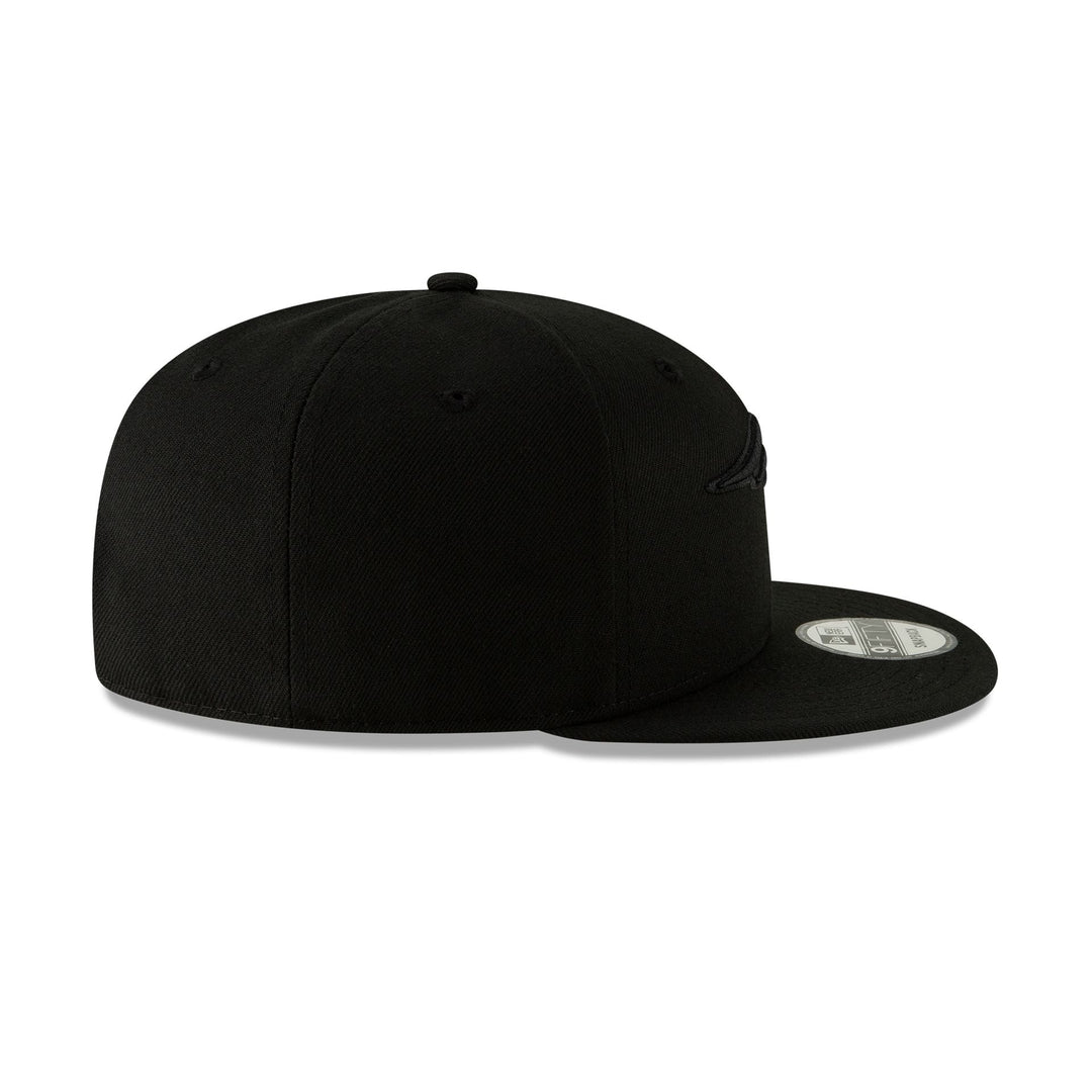 New Era New England Patriots Black on Black 9FIFTY Snapback Hat - View 6