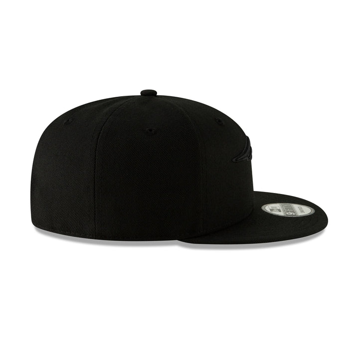New Era New England Patriots Black on Black 9FIFTY Snapback Hat - View 6