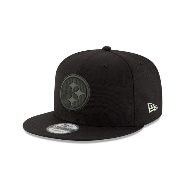 New Era Pittsburgh Steelers Black on Black 9FIFTY Snapback Hat - View 4