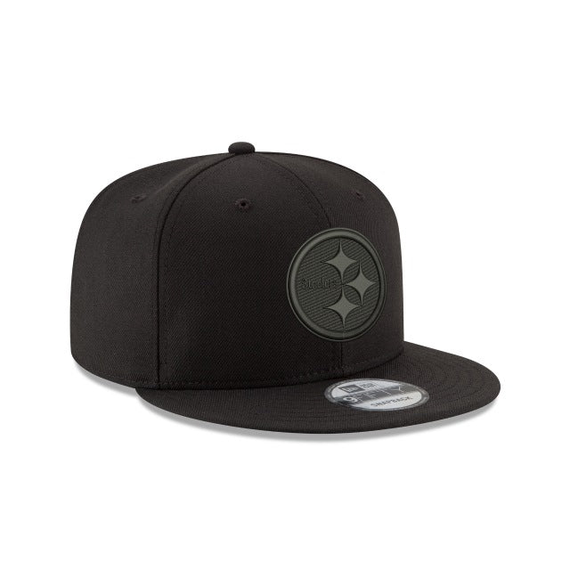 New Era Pittsburgh Steelers Black on Black 9FIFTY Snapback Hat - View 2