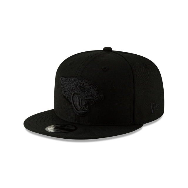 New Era Jacksonville Jaguars Black on Black 9FIFTY Snapback Hat - View 1