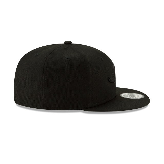 New Era Miami Dolphins Black on Black 9FIFTY Snapback Hat - View 2