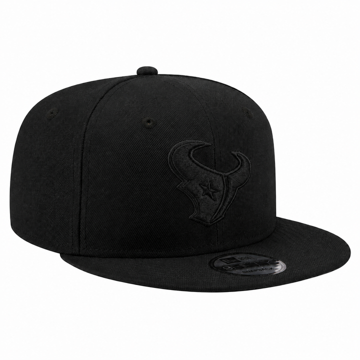 New Era Houston Texans Black on Black 9FIFTY Snapback Hat - Black