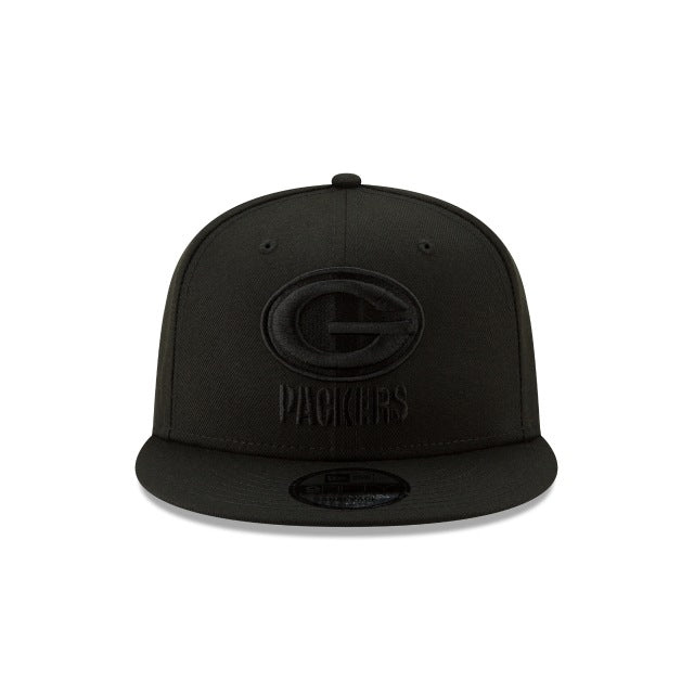 New Era Green Bay Packers Black on Black 9FIFTY Snapback Hat - View 4