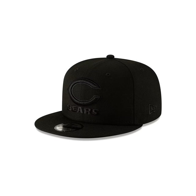 Chicago Bears Black on Black 9FIFTY Snapback Hat - Black