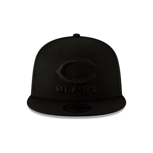 Chicago Bears Black on Black 9FIFTY Snapback Hat - Black