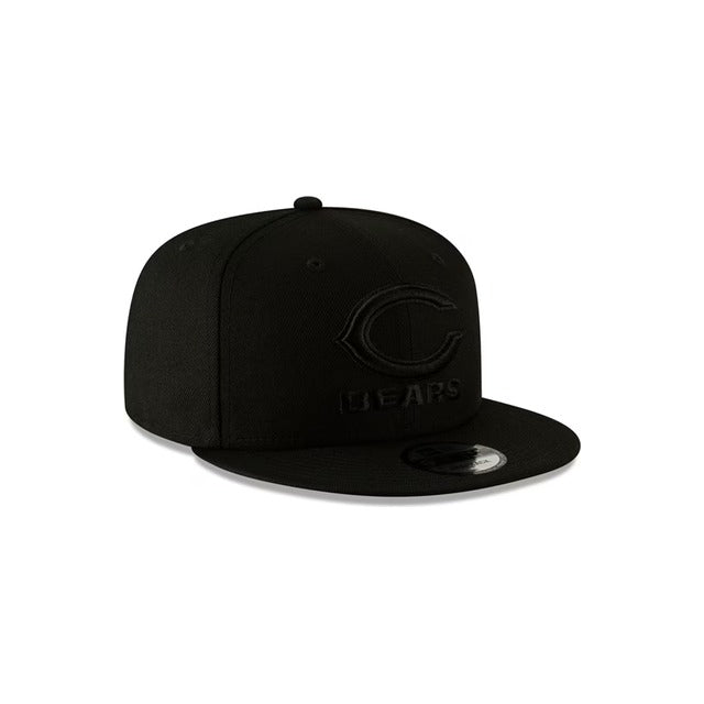 Chicago Bears Black on Black 9FIFTY Snapback Hat - Black