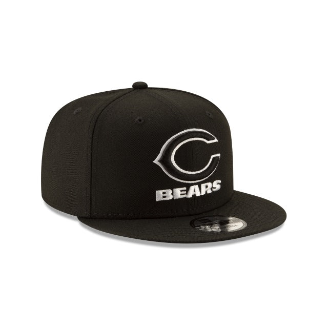 New Era Chicago Bears Black &amp; White 9FIFTY Snapback Hat - View 3