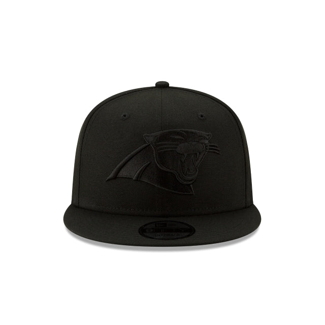 New Era Carolina Panthers Black on Black 9FIFTY Snapback Hat - View 4