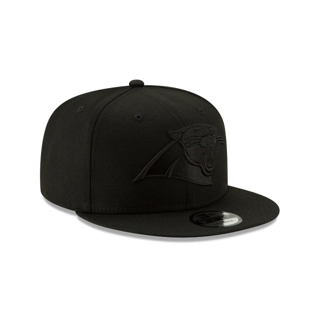 New Era Carolina Panthers Black on Black 9FIFTY Snapback Hat - View 3