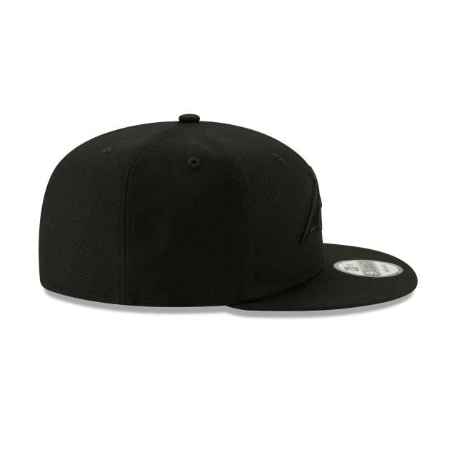 New Era Carolina Panthers Black on Black 9FIFTY Snapback Hat - View 2