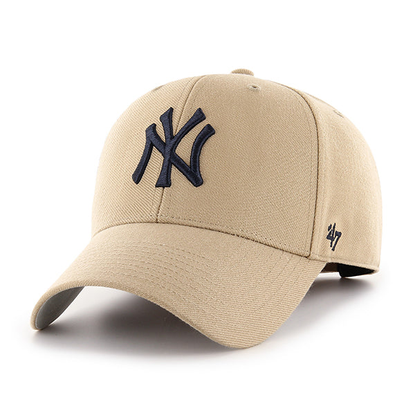 47 Brand New York Yankees MVP Adjustable Hat - Khaki - Front