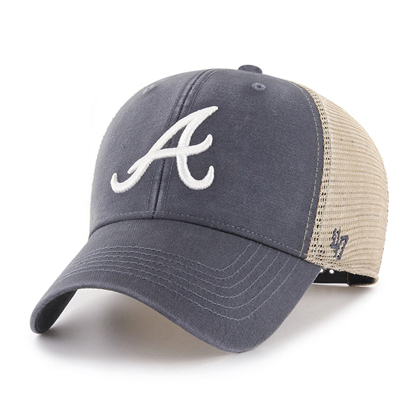 47 Brand Atlanta Braves Flagship MVP Adjustable Hat - Vintage Navy/Beige - Front