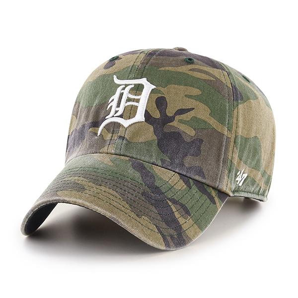 47 Brand Detroit Tigers Clean Up Adjustable Hat - Camo - Front