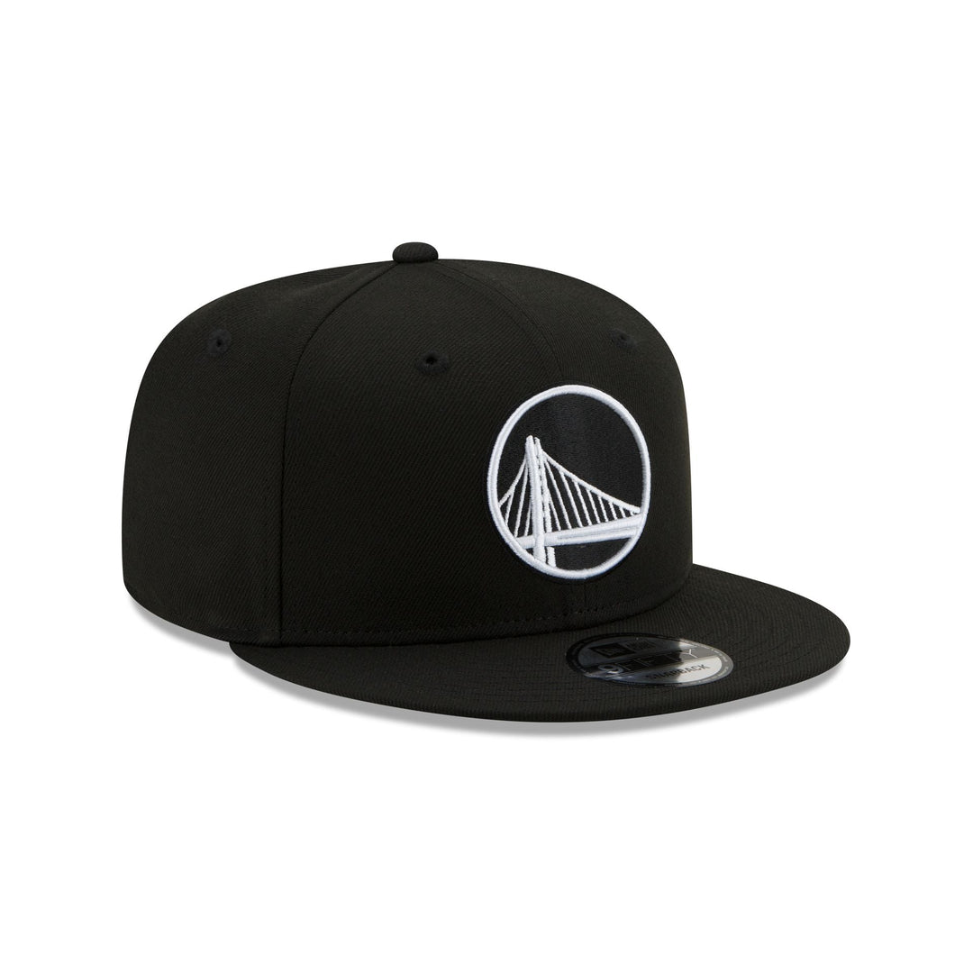 New Era Golden State Warriors Black &amp; White 9FIFTY Snapback Hat - View 3