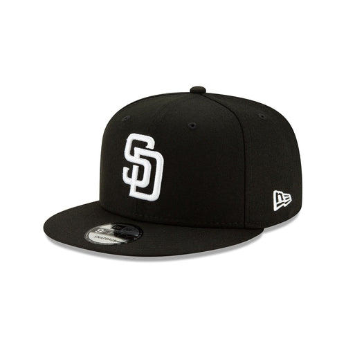 New Era San Diego Padres Black & White 9FIFTY Snapback Hat - Black